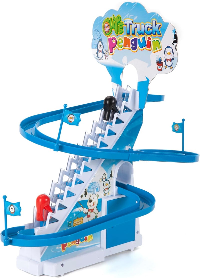 ARSUK Musical Penguin Race Game Toy with Roller Coaster Track and LED Lights for Kids - Image 3